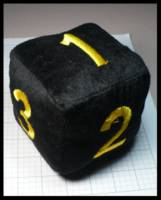 Dice : Dice - 6D - Black with Gold 5in Fuzzy Dice by Toy Vault Inc - JA Collection Mar 2024